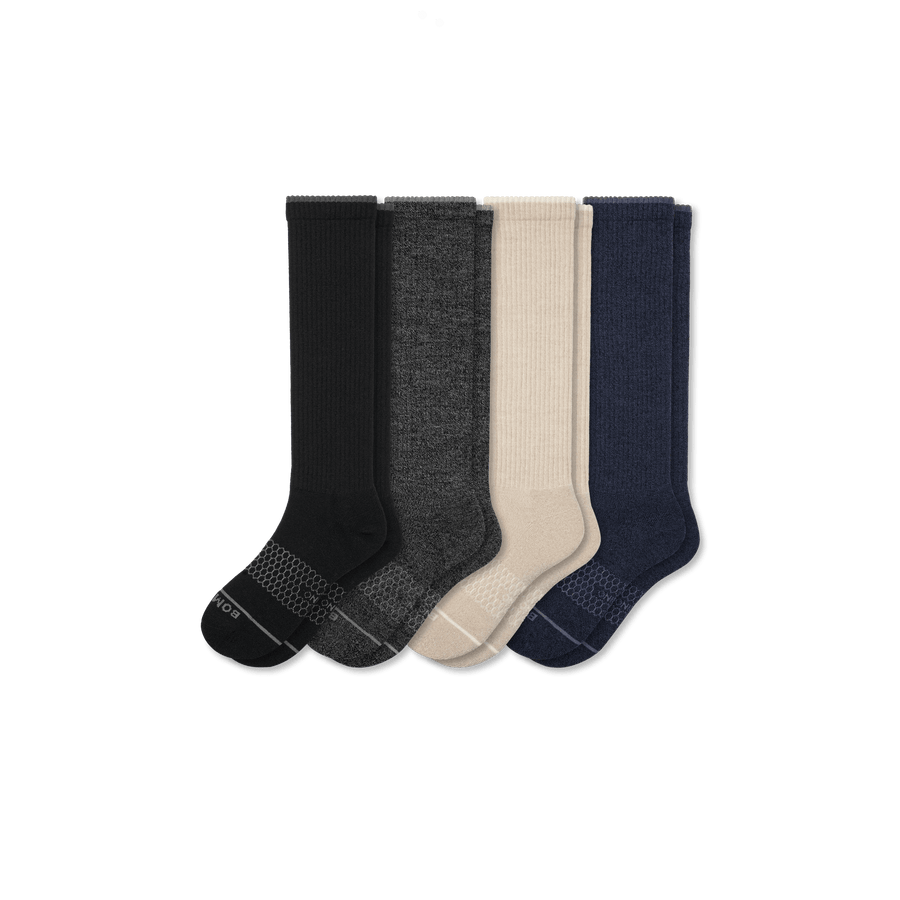 Women's Merino Wool Blend Knee-High Sock 4-Pack - Soft Office Rotation