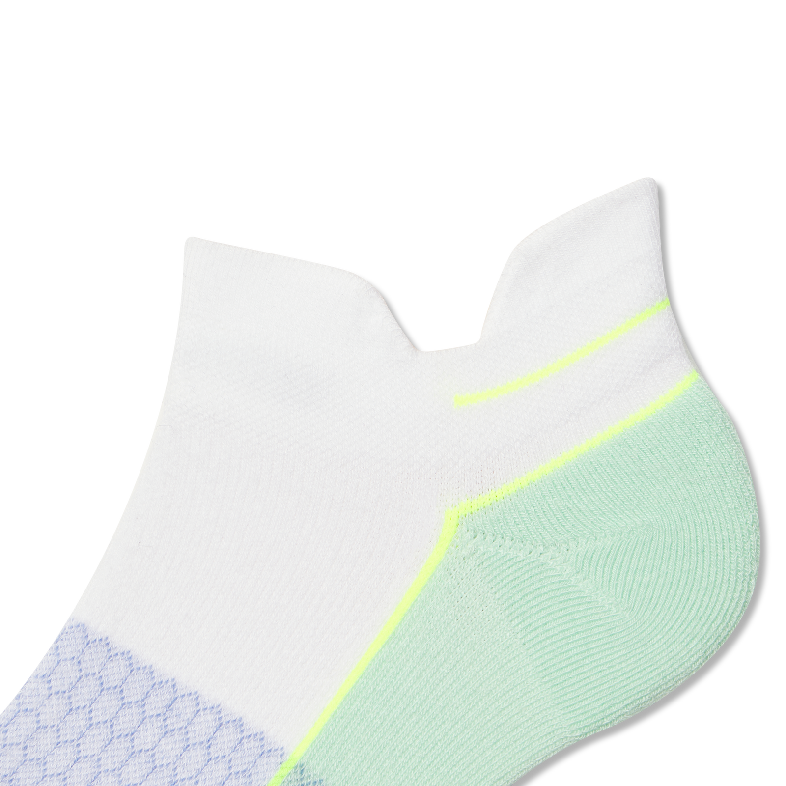 Running Ankle Socks - White / Foam Green Detail [8819]