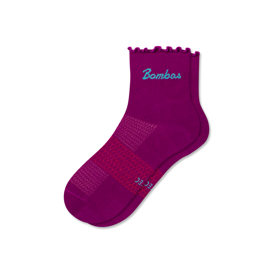 Women’s UltraLite Ruffle Sport Quarter Socks - Cozy School Fit