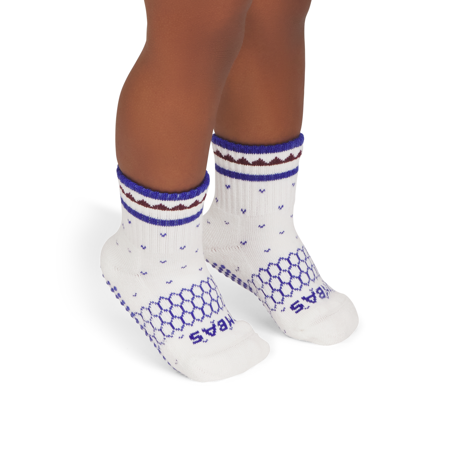 Toddler Gripper Calf Socks - Soft White OM1