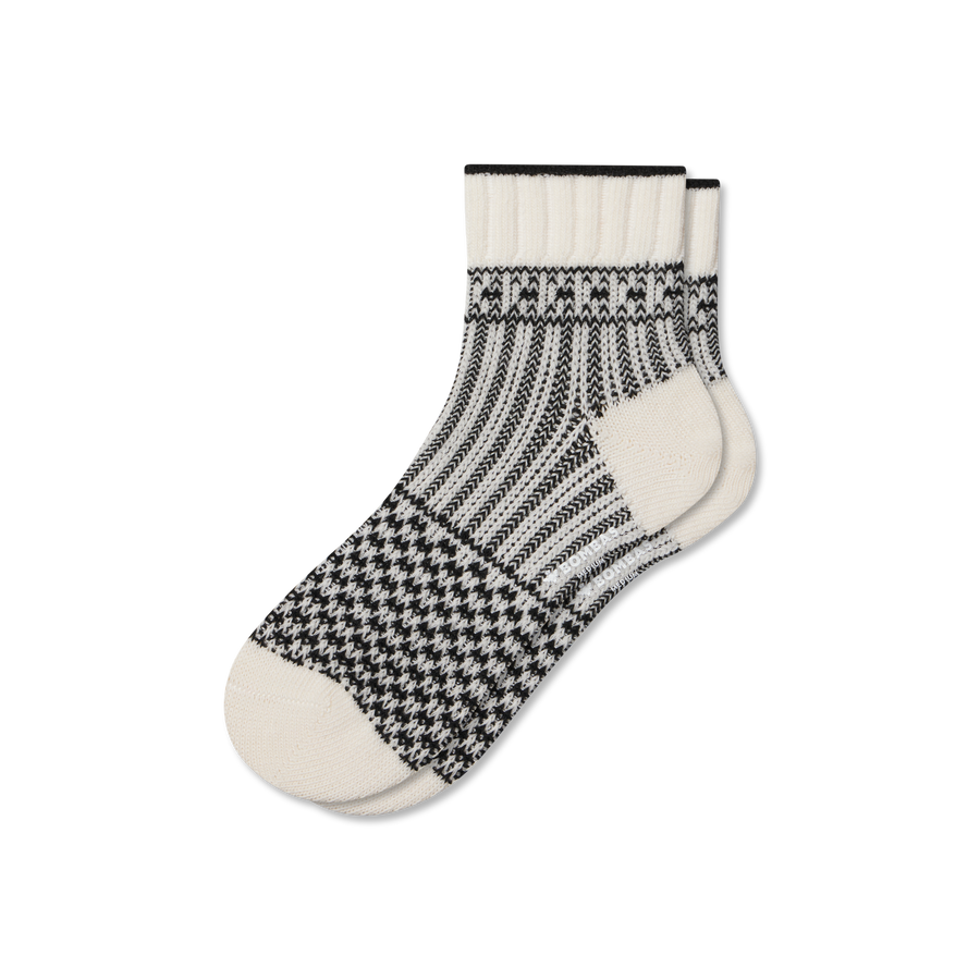 Women's Merino Wool Blend Sweater Quarter Socks - Outdoor School Pair