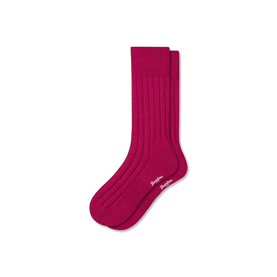 Women's Merino Cashmere Blend Rib Calf Socks - Breathable Shift Step