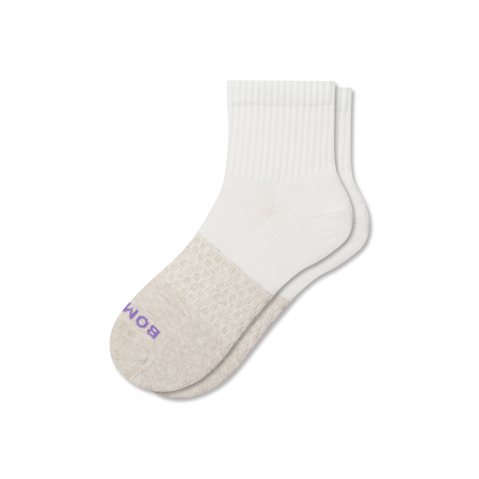 Quarter Socks -chai latte htr soft white L [9816]