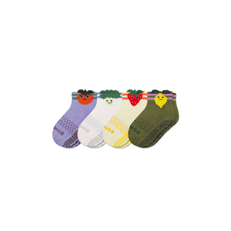 Toddler Fruits & Veggies Calf Sock 4-Pack - Fresh Ankle Wear