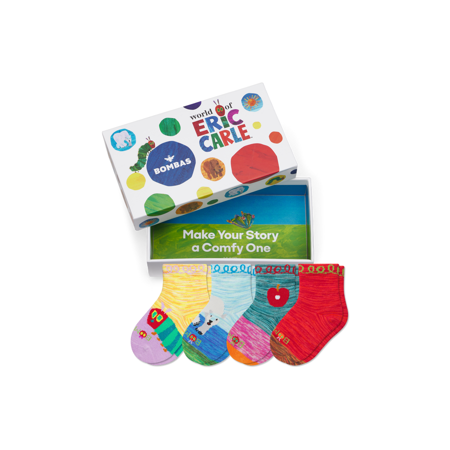 Toddler Eric Carle Lightweight Calf Sock 4-Pack Gift Box - Ready Stash Setup