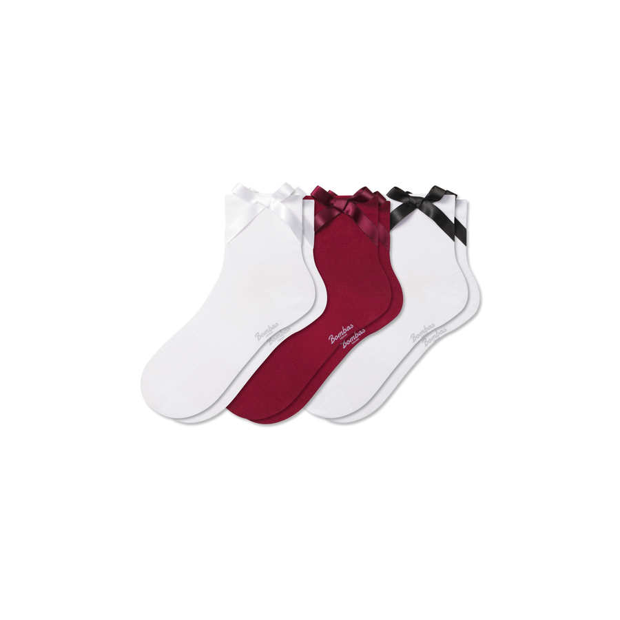 Women's Lightweight Bow Quarter Sock 3-Pack - Classic Trail Support