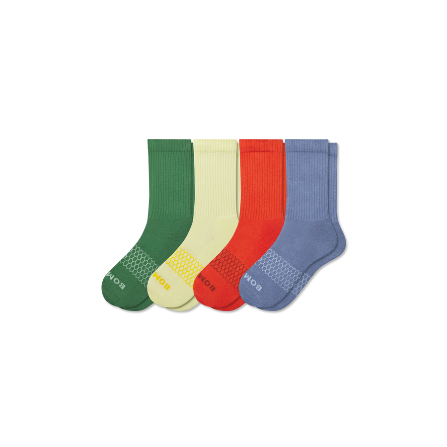 Youth Solids Calf Sock 4-Pack - Breathable Travel Rotation