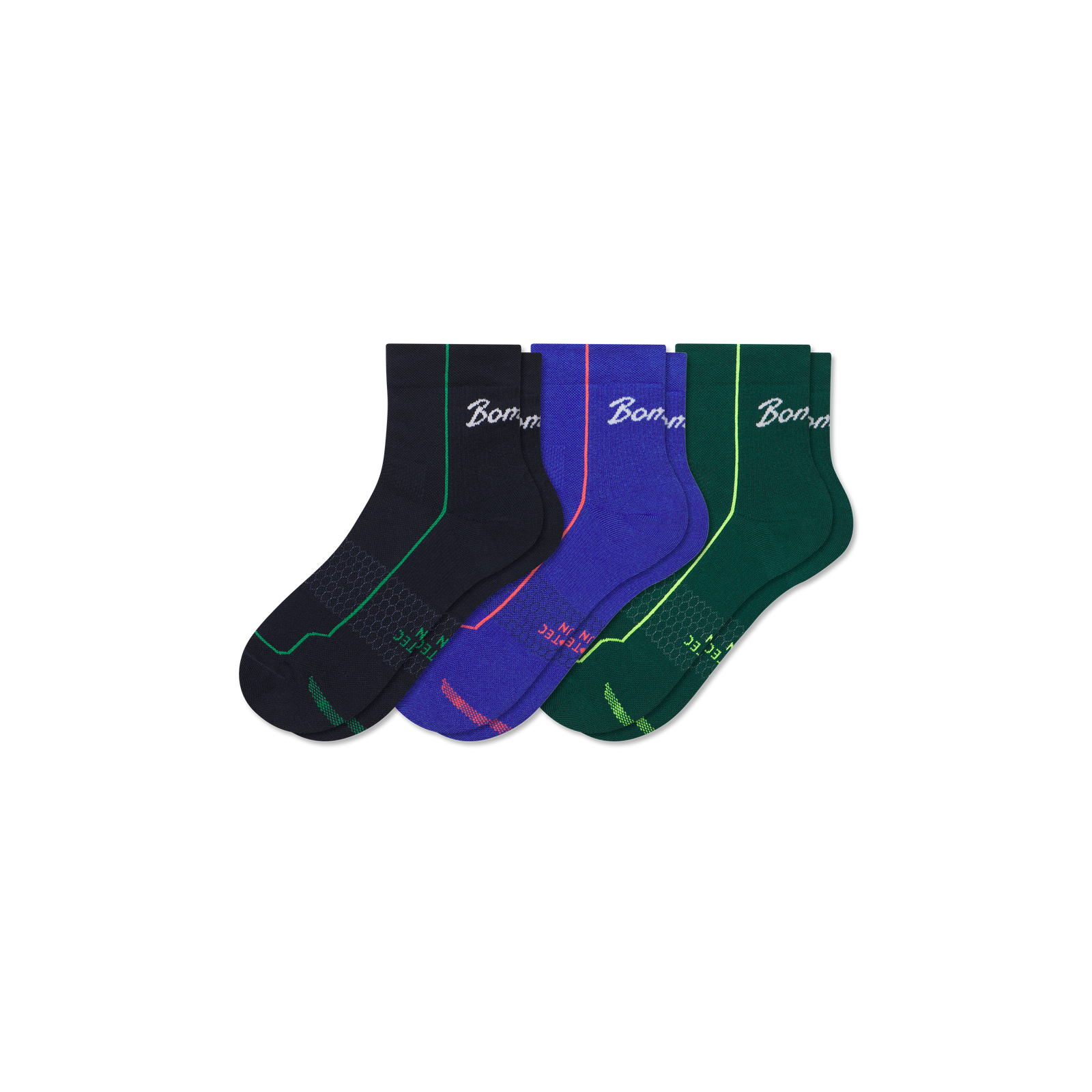 Men's Running Quarter Sock 3-Pack - Midnight Navy Mix L [9247] (1)