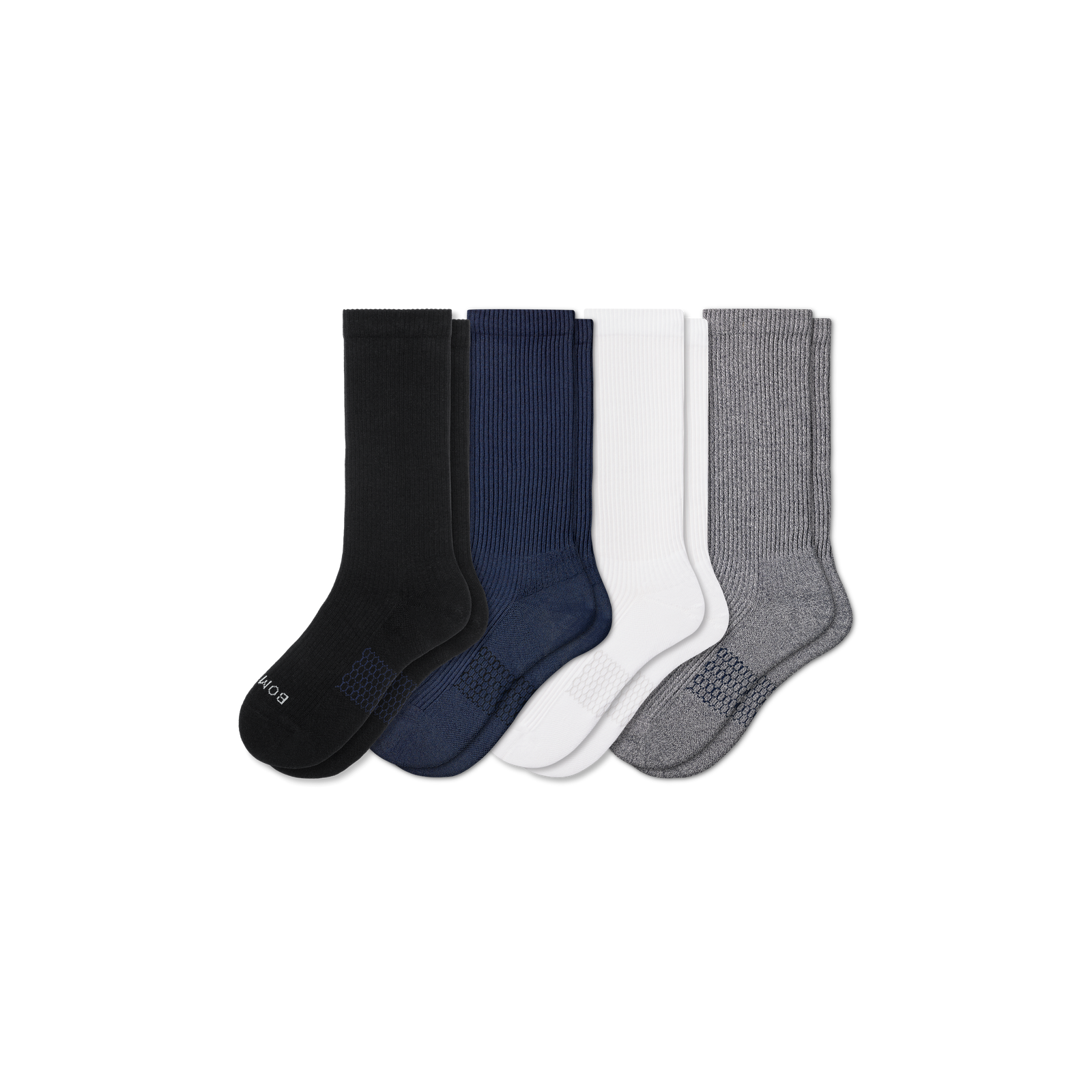 Modern Rib Calf Sock 4-Pack - white black mix [9281]