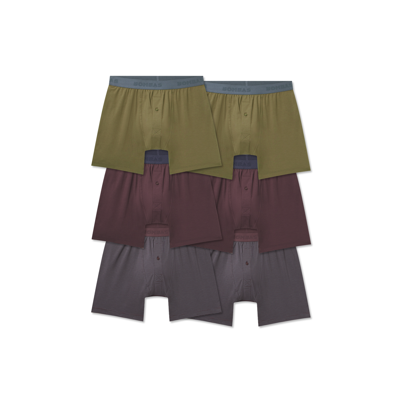 Men's Cotton Modal Blend Boxer 6-Pack - All Spice Moss Core Mix L