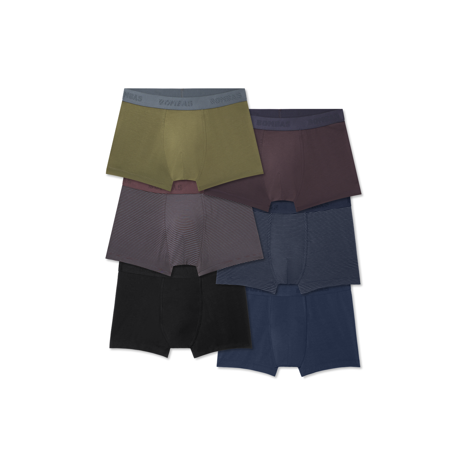 Men's Cotton Modal Blend Trunk 6-Pack - All Spice Moss Core Mix L