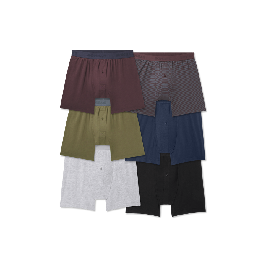 Men's Cotton Modal Blend Boxer 6-Pack - Clean Lounge Base
