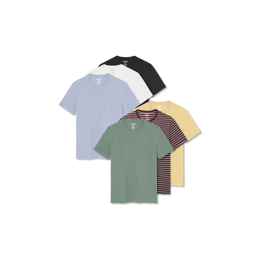 Men's Pima Cotton Crew Neck T-Shirt 6-Pack - Classic Crew Cut