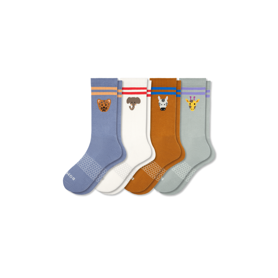 Women's Safari Stripe Calf Sock 4-Pack - Steady Travel Cushion