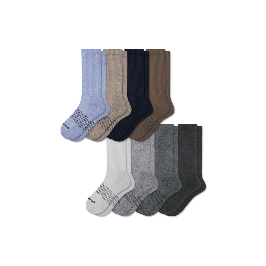 Men's Marl Calf Sock 8-Pack - Cozy Studio Step