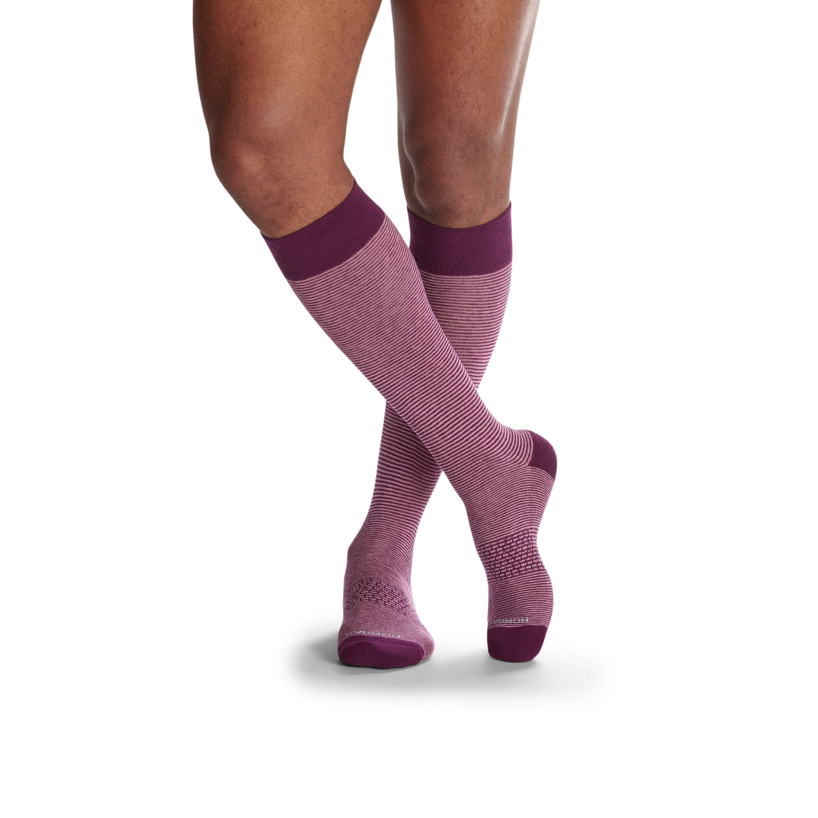 Men's Dress Knee High Sock 4-Pack - black-eggplant-mix - 17