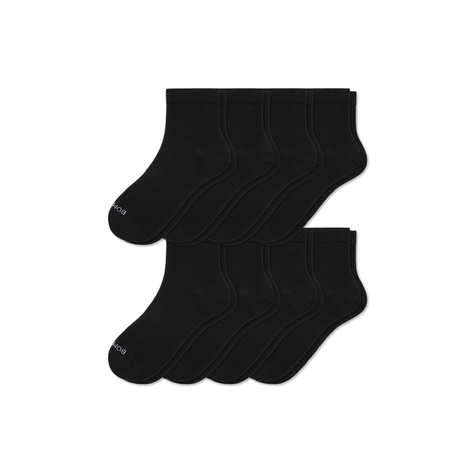 Women's Lightweight Quarter Sock 8-Pack - Black L