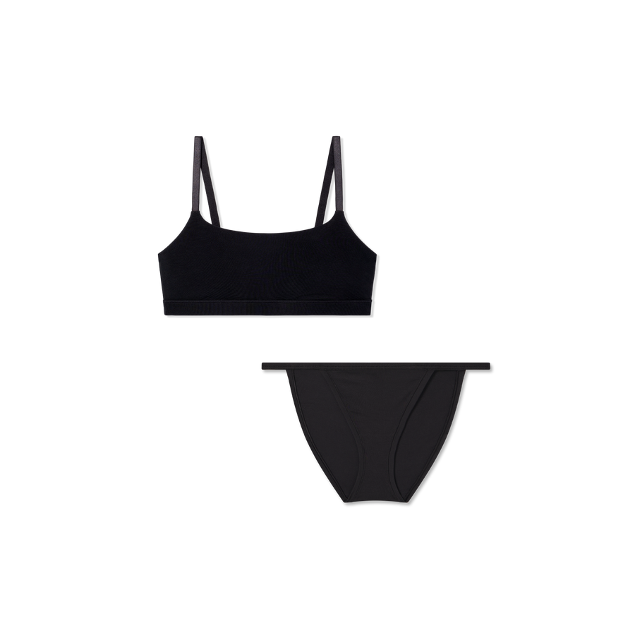 Women’s Super Soft Scoop Bralette + String Bikini Pack - Soft Hold