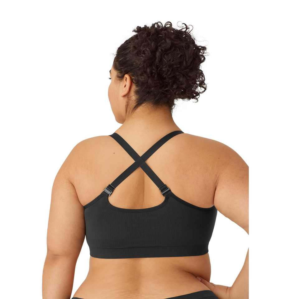 Ribbed Seamless Bralette Black WO2 Plus
