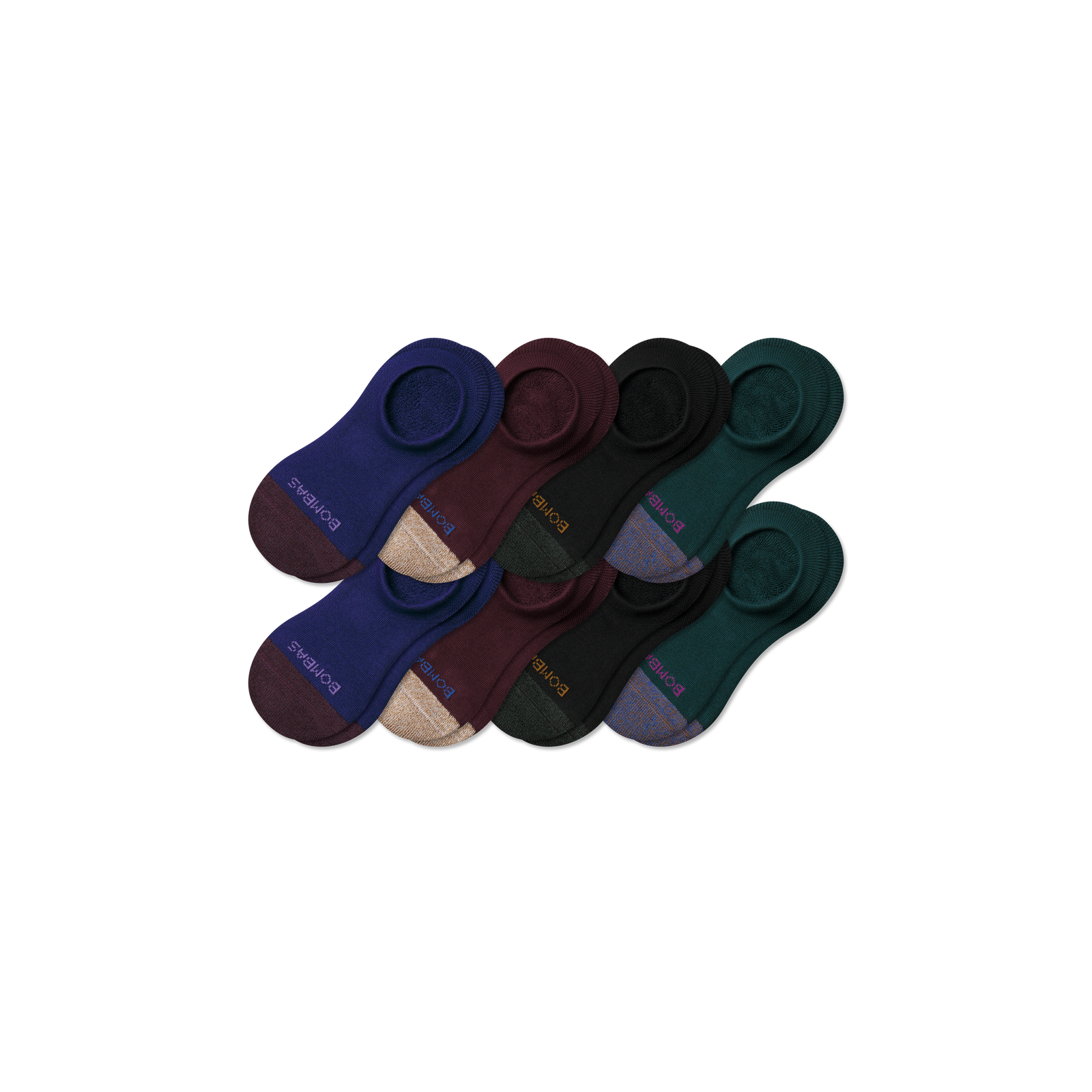 Cushioned No Show Sock 8-Pack - Black Pine Mix L