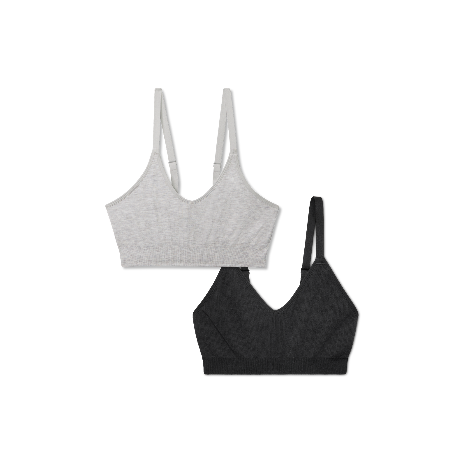 Women's Seamless Scoop Bralette 2-Pack - Black X Grey L