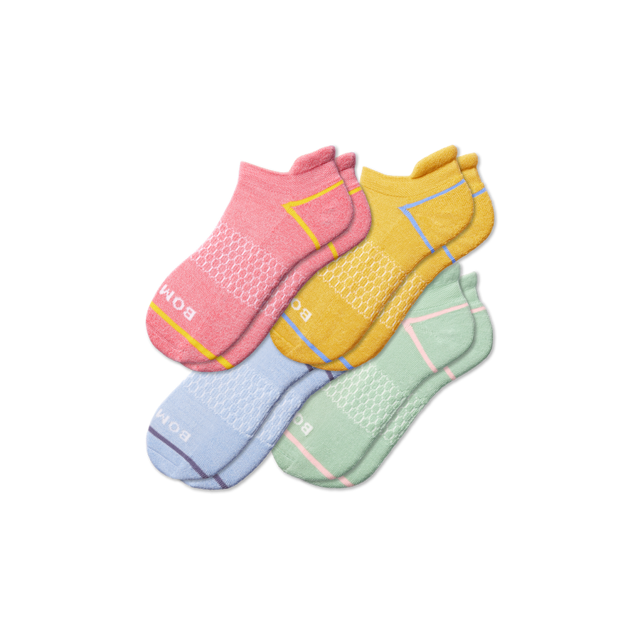 Women's Border Stripe Ankle Sock 4-Pack - Trail No Show Rotation