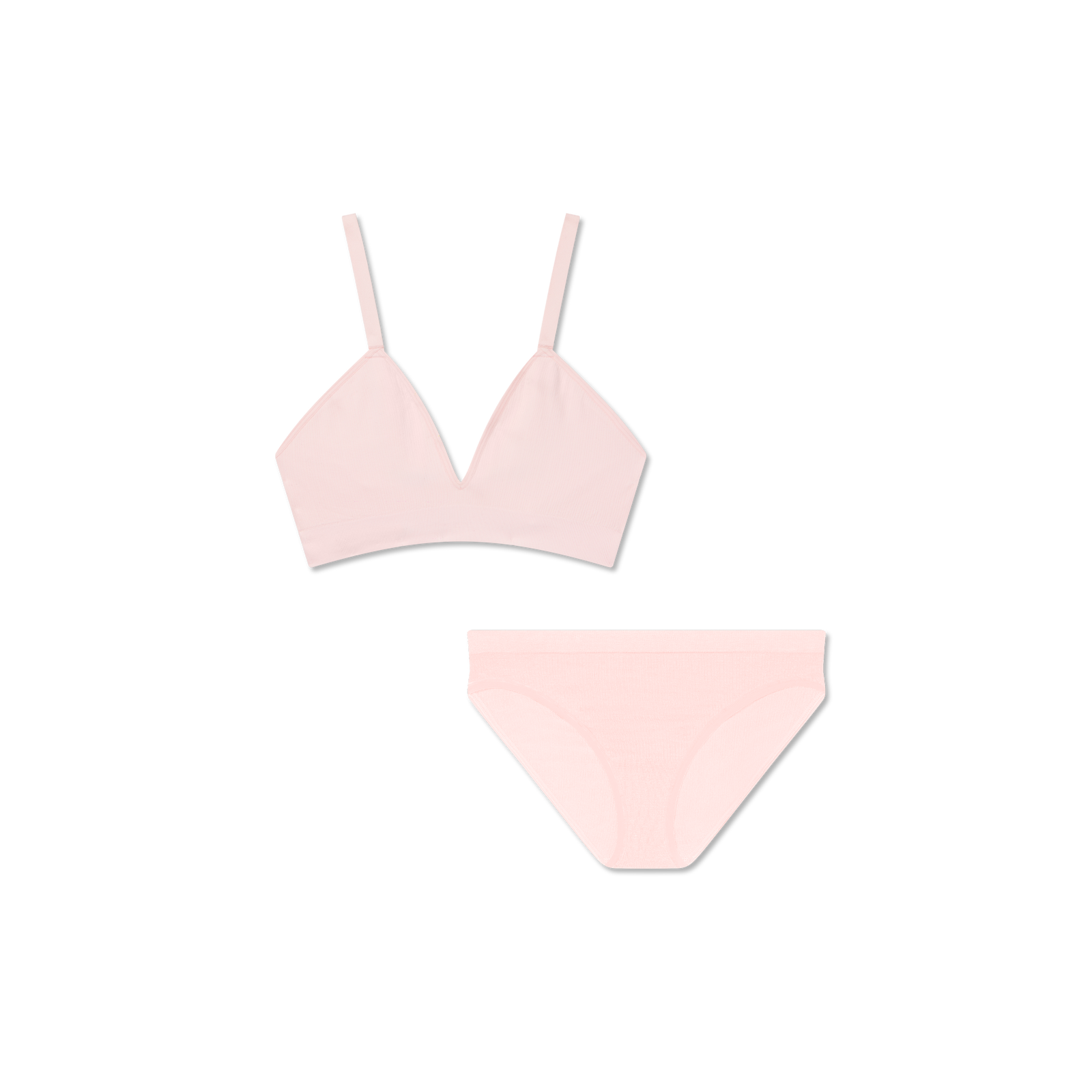 Women's Seamless Triangle Bralette + Bikini Pack - Blush L