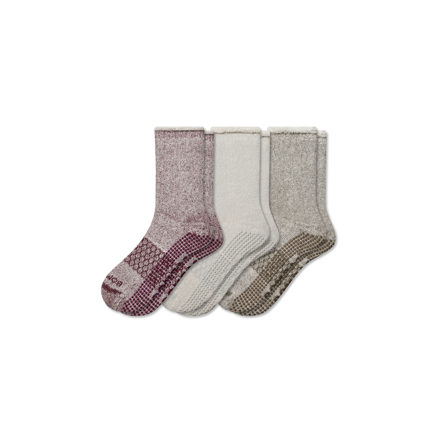 Men’s Roll-Top Merino Blend Gripper House Sock 3-Pack - Run Shift Wear