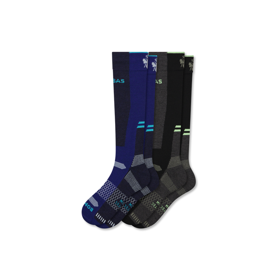 Women's Mid-Cushion Merino Wool Blend Ski & Snowboard Sock 2-Pack - Comfort Run Wear