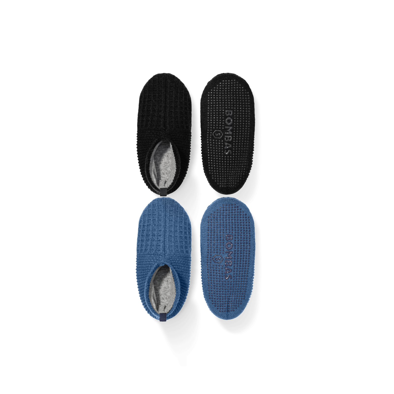 Men's Waffle Gripper Slipper 2-Pack - Dark Sky & Black L