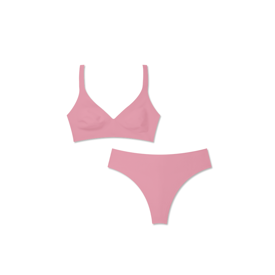 Women’s No Show Plunge Bralette + Thong Pack - Support Ready