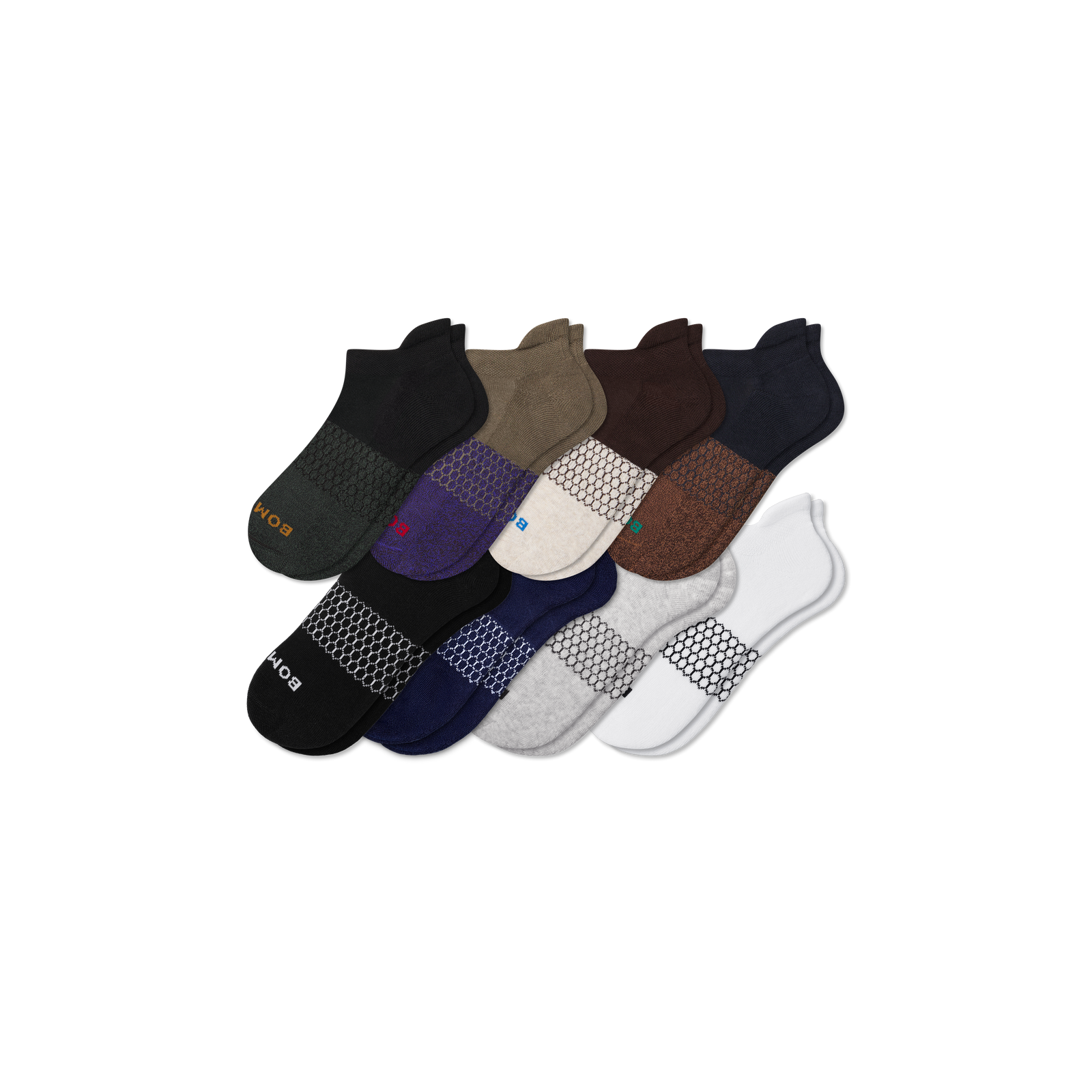 Men's Ankle Sock 8-Pack - Espresso Navy Solids Mix L