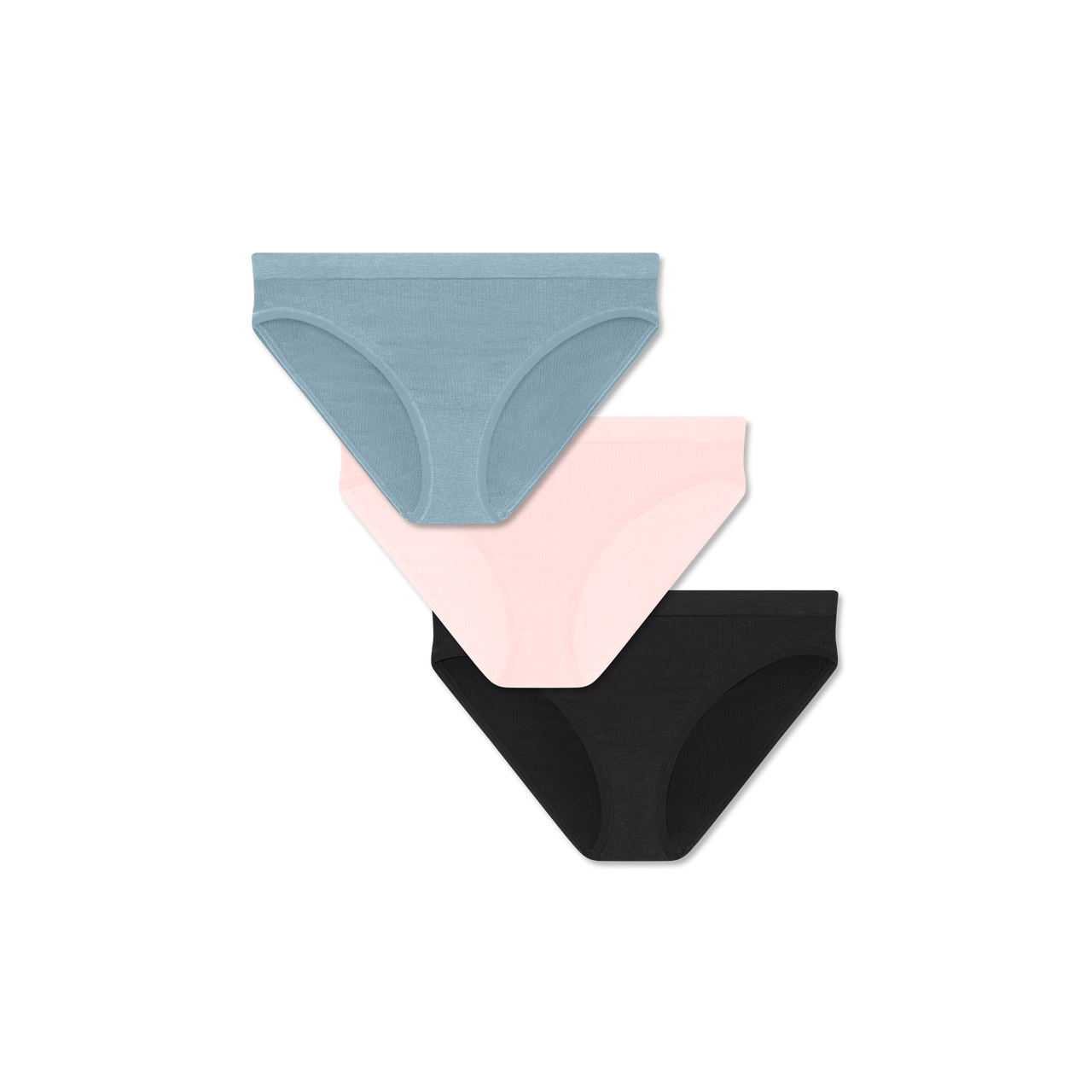 Women's Seamless Bikini 3-Pack - Fog Pink Black Mix L