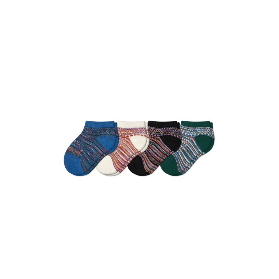 Toddler Lightweight Mosaic Ankle Sock 4-Pack - Smooth School Pair
