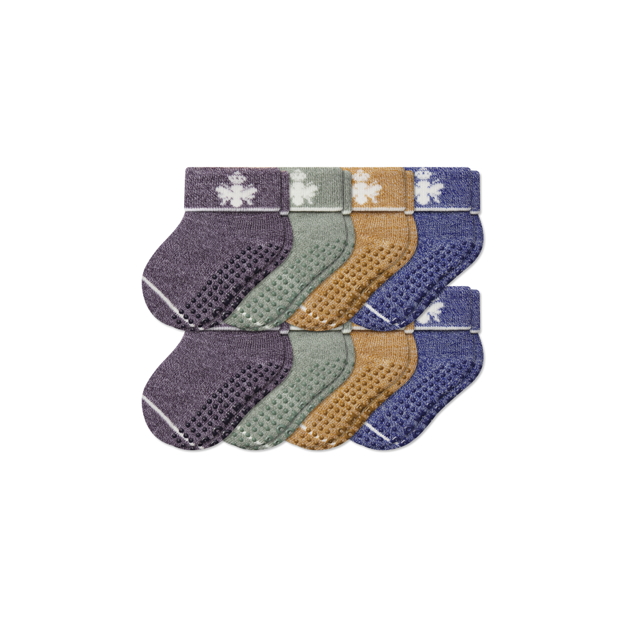 Baby Merino Wool Blend Gripper Calf Sock 8-Pack (6-12 Months) - Cushion Shift Support