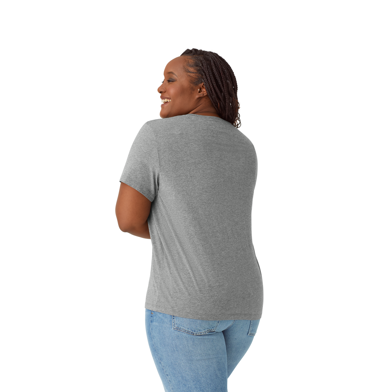 Pima Cotton Crew Neck T-Shirt Grey Heather WO3