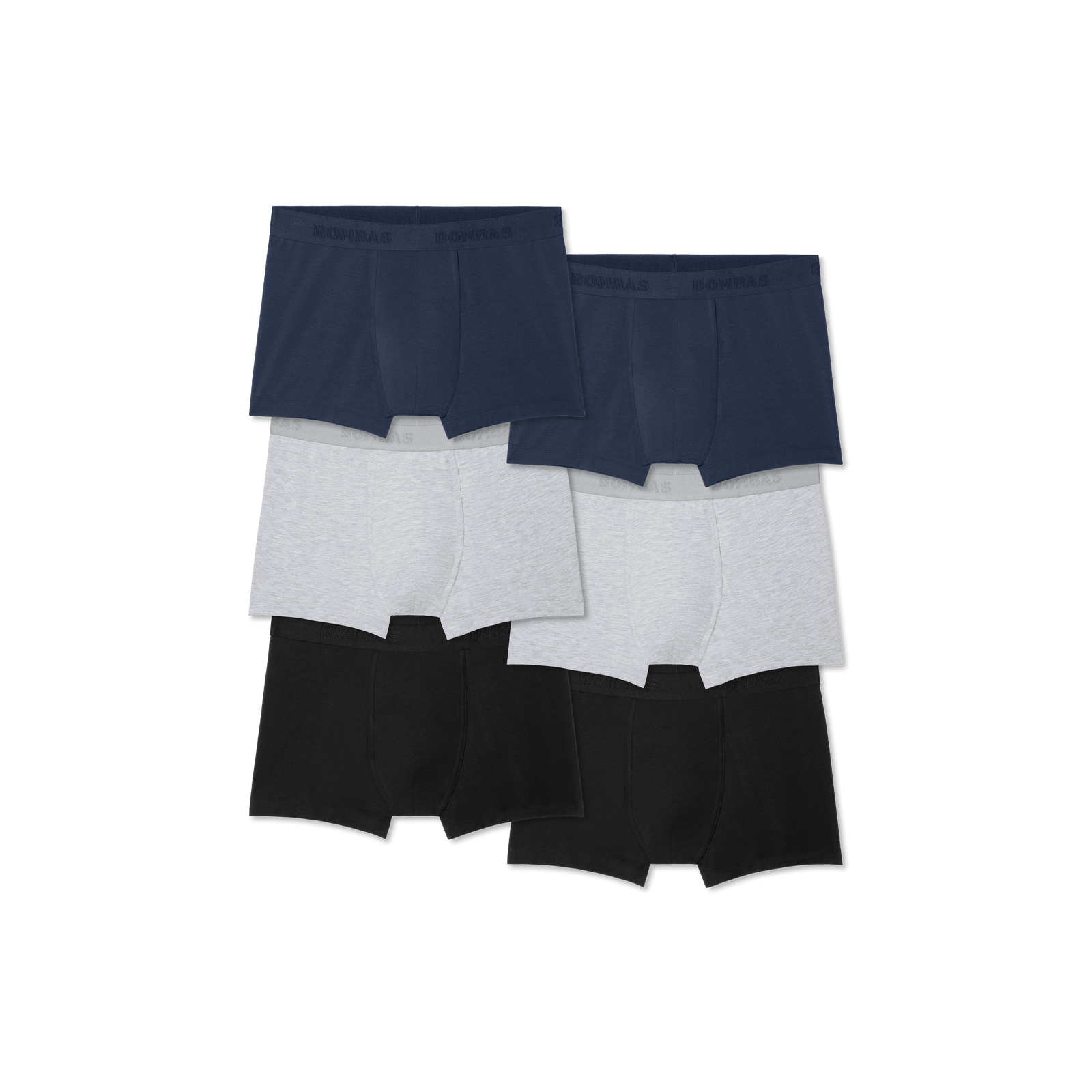 Men's Cotton Modal Blend Trunk 6-Pack - Grey Navy Black Mix