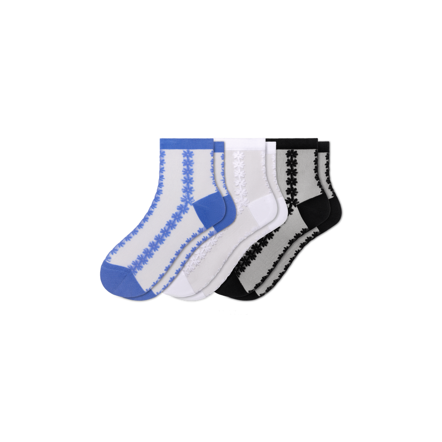 Women’s Sheer Quarter Sock 3-Pack - Breathable Recovery Fit