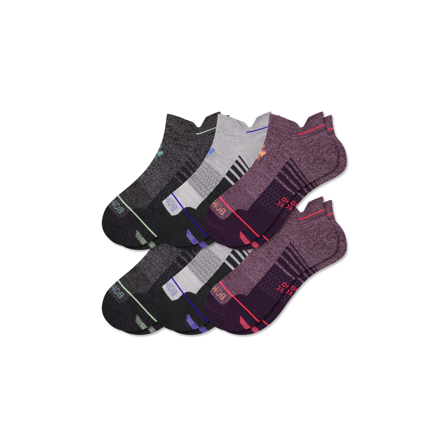 Men's Merino Wool Blend Run Ankle 6-Pack - Trail Low Cut Comfort