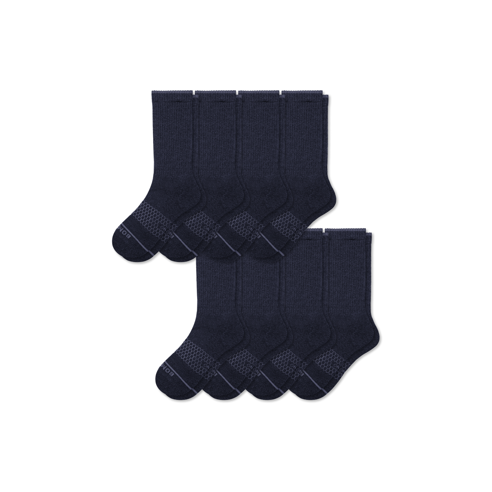 Merino Wool Blend Calf Sock 8-Pack - midnight navy L