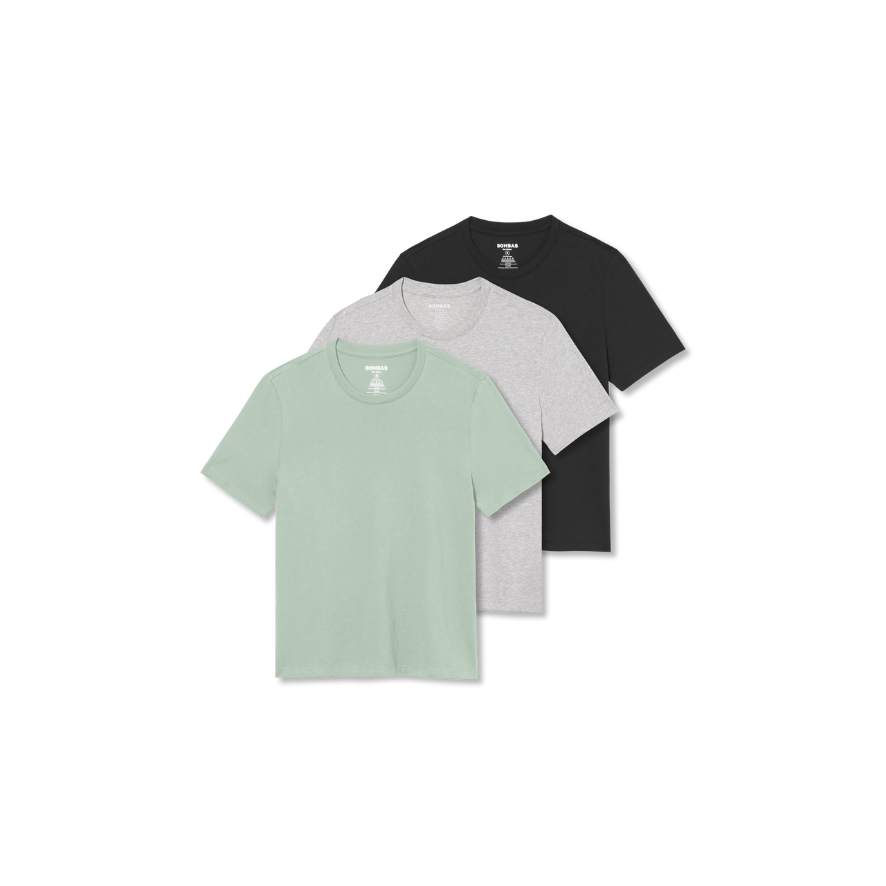 Women's Pima Cotton Crew Neck T-Shirt 3-Pack - Mint Grey Black Mix L