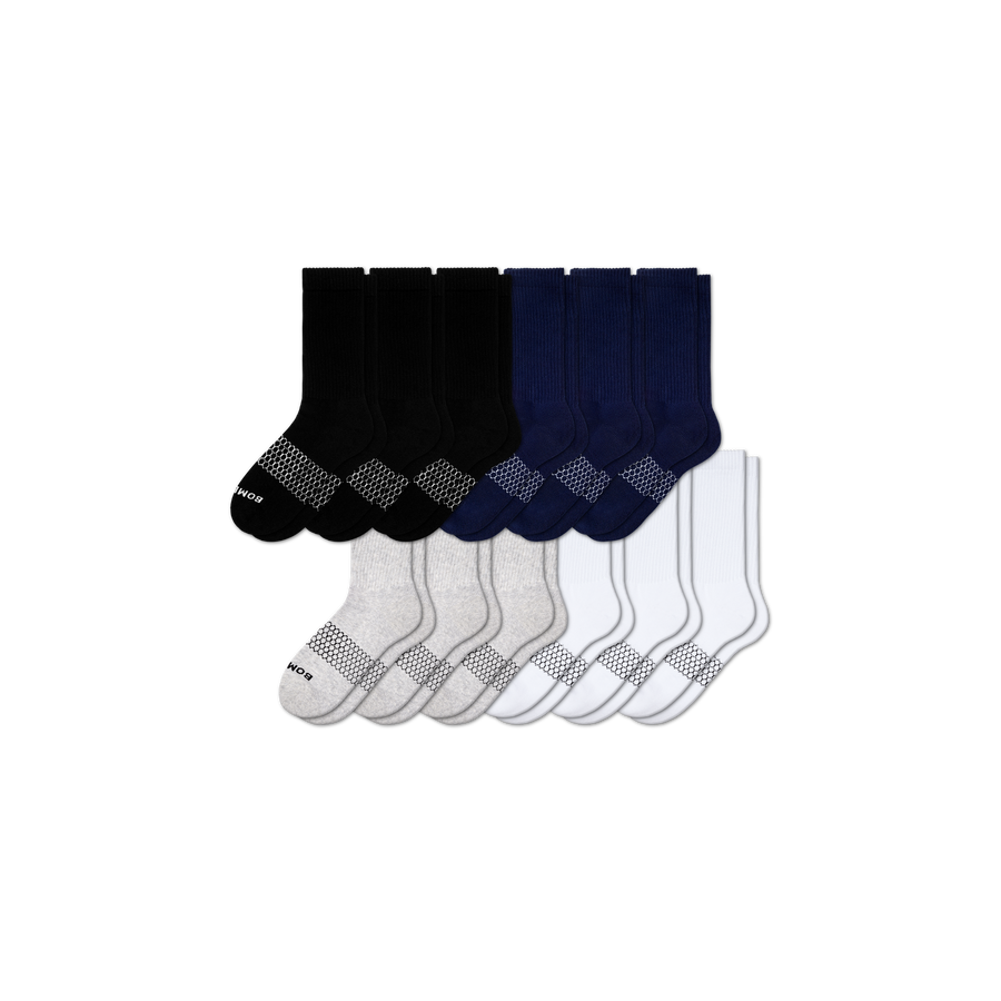 Men's Solids Calf Sock 12-Pack - Smooth Trail Cushion