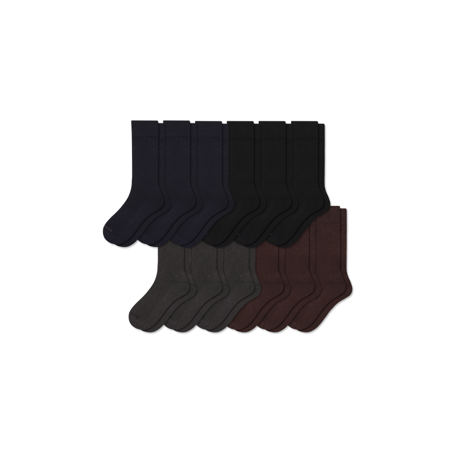 Men's Dress Calf Sock 12-Pack - Comfort Travel Fit