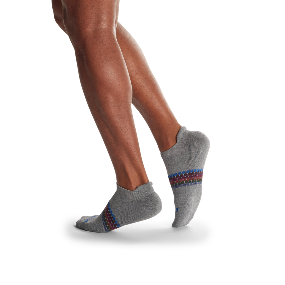 Men's Sunset Stripe Ankle Sock 4-Pack - navy-grey-mix - 3
