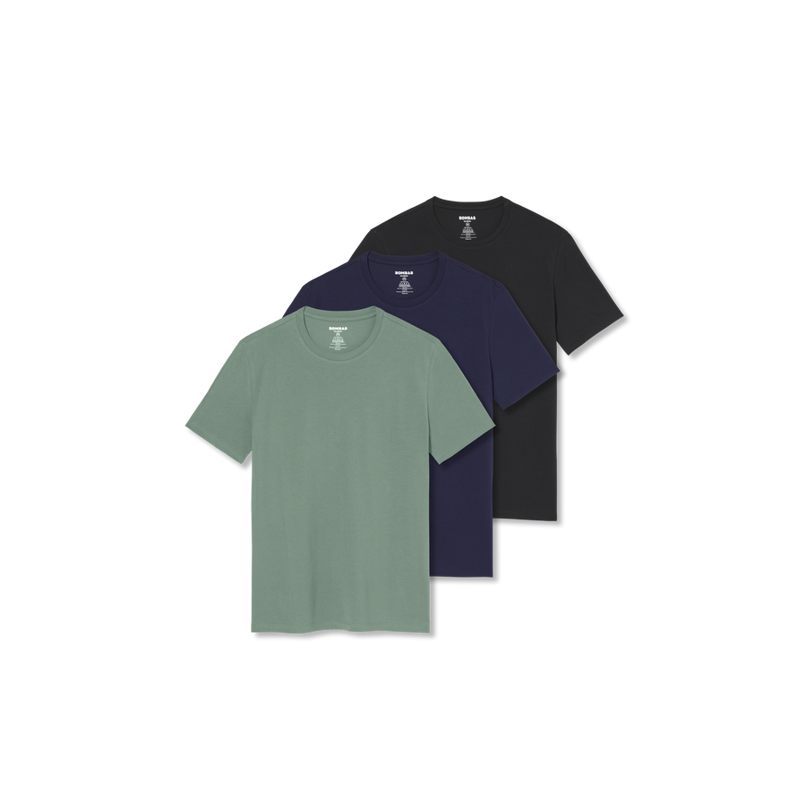 Men's Pima Cotton Crew Neck T-Shirt 3-Pack - Daily Crew Style