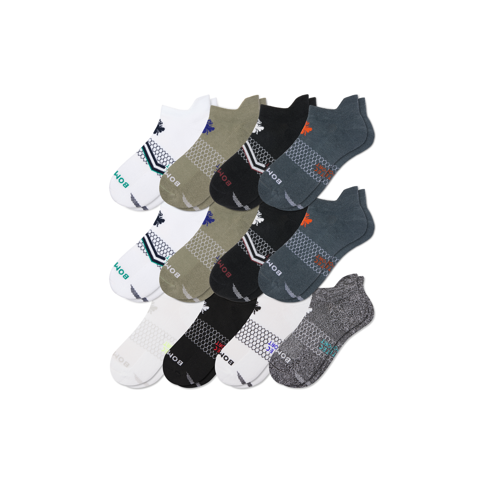 Men's All Sport Ankle Sock 12-Pack - pebble core mix L
