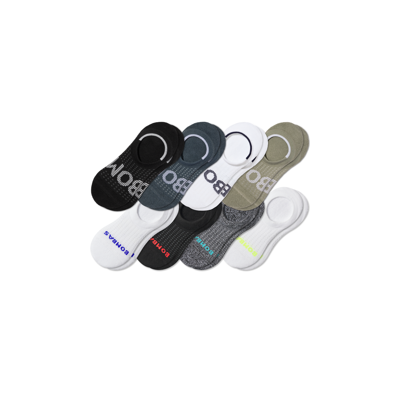 Men's All Sport Cushioned No Show Sock 8-Pack - pebble core mix L