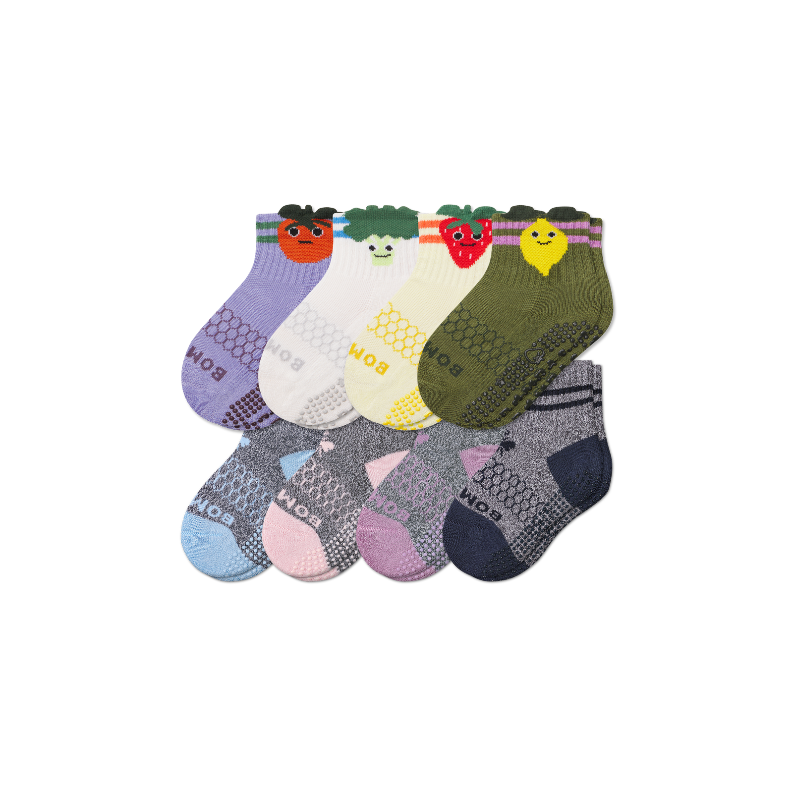 Toddler Gripper Calf Sock 8-Pack - picnic pink mix L