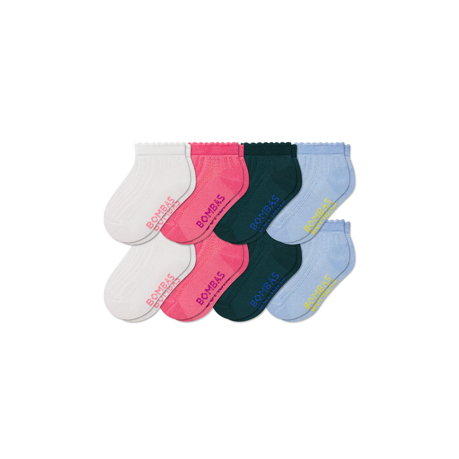 Junior Lightweight Ankle Sock 8-Pack - Pink Cloud Mix L