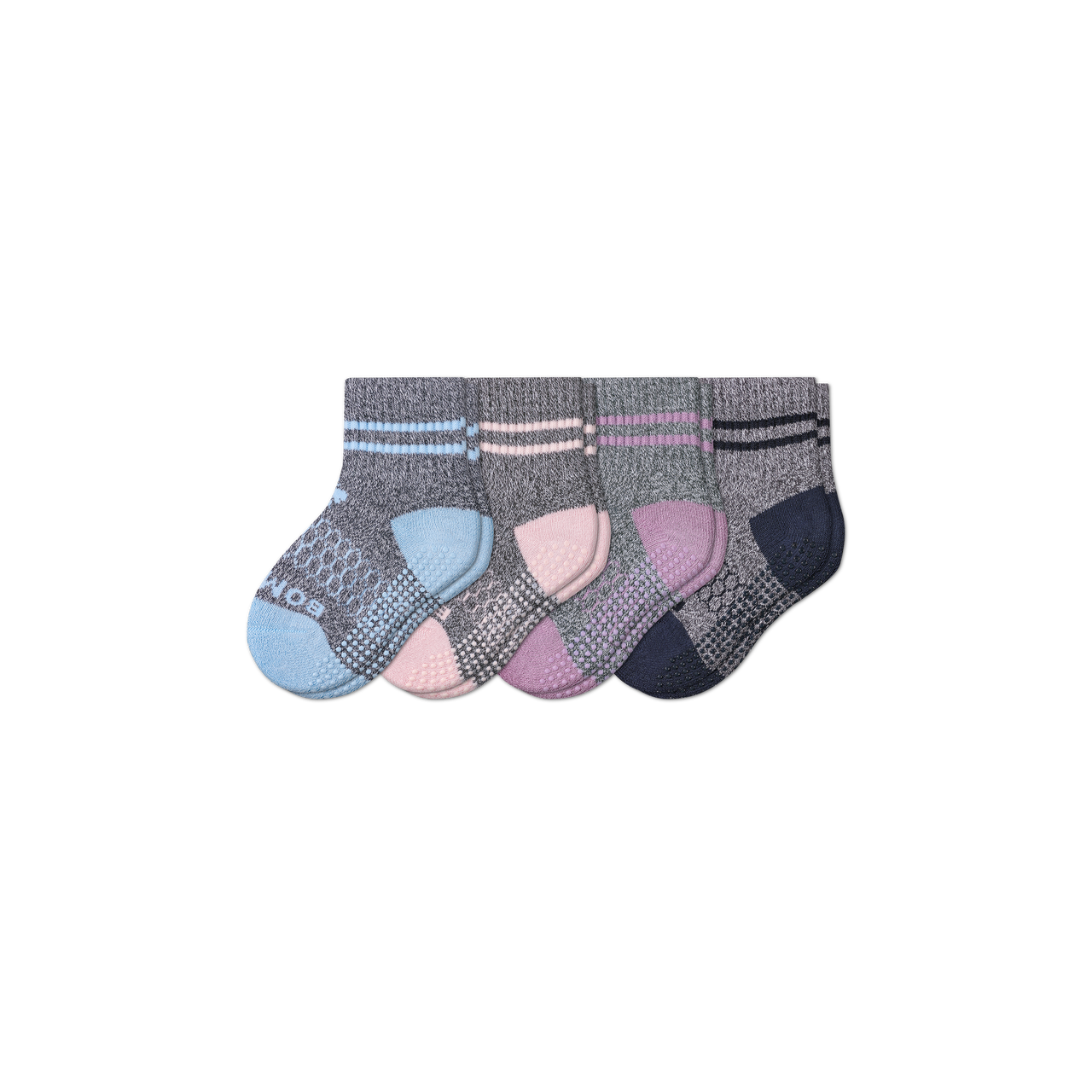 Toddler Originals Gripper Calf Sock 4-Pack - pink-logwood-mix - 12
